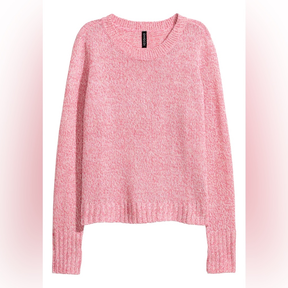 H&M Soft Pink Crew Neck Knit Sweater